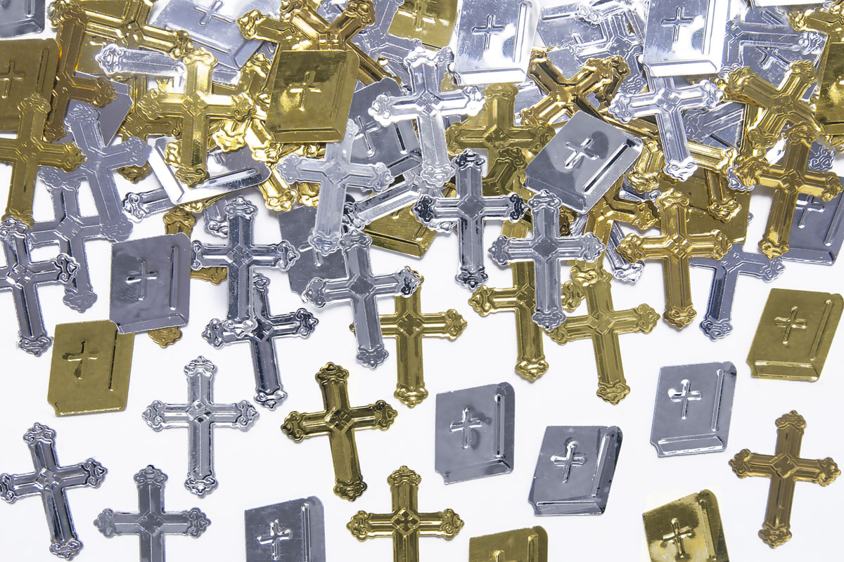 Confetti komunijne krzyżyki i księga